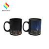 Taza Cerámica Cambiante de Color Cambiante de Color al Exponerse al Calor, Patrón de Logotipo Cambiante de Color Marca en Vivo Taza de Agua, Taza Cerámica Negra Mate