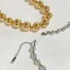 Estilo Europeo y Americano Exagerado Transferencia de Cuentas Collar de Oro Personalizado con Cuentas Redondas CCB Collar Genial Estilo Hip-Hop