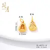 Pingente de Buda de Quatro Cores e Quatro Lados Banhado a Ouro que Preserva a Cor, Ornamento de Pagode Deslumbrante e Único, Decoração Pendente de Cabacinha Oca Exquisita e Versátil