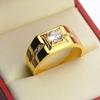 Anillo para hombre de alta gama con diamantes chapado en oro de 18 quilates de AliExpress, nuevo anillo de boda de moda dominante para hombre europeo y americano, regalo de cumpleaños
