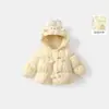 Casaco de inverno acolchoado de algodão para meninas 2026, novo estilo, espessado e quente, forrado com fleece, para crianças, jaqueta de algodão para bebê, à prova de vento de inverno