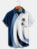 Camisa havaiana de lapela de manga curta masculina de verão de comércio exterior, camisa de impressão digital 3D masculina de tamanho grande, manga curta