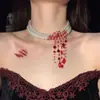 Collar Gargantilla de Perlas Estilo Francés para Mujer, Diseño de Nicho de Lujo Ligero, Cadena para Clavícula en Forma de Corazón, Cadena de Suéter de Gama Alta con un Ambiente Elegante