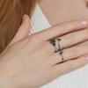 2024 nuevo estilo japonés y coreano moda personalizada anillo de musgo verde plata de ley 925 estilo ins nicho cuadrado joyería al por mayor