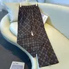 Calça Pantalona Cropped de Linho com Estampa Vintage Degradê para Mulheres, Verão Fina de Cintura Alta com Caimento Estilo Old Money Solta Casual
