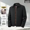 Chaqueta de lana de doble cara para hombre, suave mezcla de 70% lana, para hombres de mediana edad y mayores, abrigo casual de negocios otoño e invierno con cuello de solapa