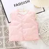 Colete de Inverno e Outono para Bebê Menina de Espessura Média Colete para Passeio Colete Quente de Inverno Novo para Bebê Menina