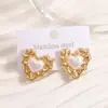 Pendientes de acero inoxidable chapados en oro de moda transfronteriza con acabado brillante, estilo vacacional de verano en la playa del océano, tachuelas de estrella de mar y concha