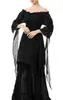 Vestido Longo Europeu e Americano Transfronteiriço Medieval de Halloween de Um Ombro Estilo Palácio Retrô para Mulheres com Babados Irregulares