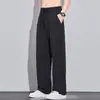 Pantalones Casuales Transpirables Finos de Verano Pierna Recta Suelta Cordón Nuevo Talla Grande Caída Tipo Lino Versátiles Deportivos Largos