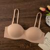 Sutiã de Comércio Exterior Sem Costura para Mulheres, Sutiã de Superfície Lisa, Push-Up para Seios Pequenos, Bojo Fino, Sutiã Sem Fio com Fecho de Duas Fileiras