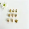 Cuentas espaciadoras redondas chapadas en oro de 18k de alta retención de color para pulseras y collares, perlas de cristal DIY cuentas sueltas accesorios de joyería