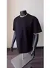 Camiseta Floral Gris de Manga Corta para Hombre, Marca de Verano de Moda, Estilo Retro Americano, Sensación de Alta Gama, Fresca y Elegante, Peso Pesado Ajuste Limpio Manga Media