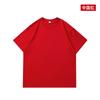 40 220G algodão penteado manga curta casual masculino maré nacional pequena queda ombro camiseta logotipo bordado personalizado solto roupas de classe