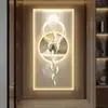 Pintura Decorativa de Entrada com Nove Peixes Mural de Parede para Porta de Entrada de Sala de Estar de Alto Padrão Pintura de Luz para Corredor Corredor Pintura Pendurada