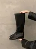 Primeiro Encontro Temporada Botas Rasas Retrô Botas Longas Sapatos Femininos 2026 Outono/Inverno Novas Simples Versáteis Botas de Equitação Botas Longas
