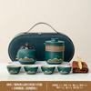 Juego de Té Kung Fu Estilo Chino con Tetera Grande y Tazas de Té para Uso Doméstico, Juego de Té de Cerámica de Alta Gama para Montar en el Coche para Uso en Exteriores