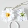 Cabezas de Flores Artificiales en Stock, Colección Serie Blanca, Cabezas de Flor para Pasadores Hanfu, Materiales para Manualidades, Flores para Bodas, Accesorios de Pelo de Alta Gama