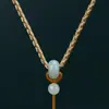 Cordão de Pingente Jade Guanyin Jade Buda Pixiu Cordão Corda de Pingente de Jade Ajustável Corda de Colar com Pingente Trançado para Homens e Mulheres
