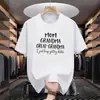 Camiseta Masculina de Verão em Malha de Manga Curta Moderna Simples com Letra Americana Versátil Fina de Meia Manga Top