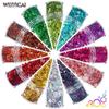 Amazon Anel Redondo Lantejoulas 12 Cores Mixed Nail Art Lantejoulas Glitter Set Nail Art Jóias Broca Adesivos de Unhas