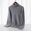 Suéter de Malha Modal para Homens, Gola Alta, Novo Pulôver Liso Outono/Inverno, Camada Base Leve para Negócios Roupas Masculinas