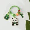 Lindo llavero de panda de bambú de dibujos animados de metal divertido estilo chino colgante creativo pareja regalos colgantes al por mayor