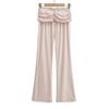 Pantalones acampanados plisados de verano 2024 Ropa de mujer moderna para street style Pantalones casuales adelgazantes Pantalones ajustados de yoga y fitness
