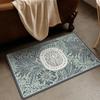 Alfombra de Baño Estilo Europeo con Flores Resistente a la Suciedad Absorción de Aceite Absorción de Agua Alfombra Antideslizante para Baño Hogar Secado Rápido Alfombra de Diatomeas para Baño