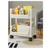 Estantería móvil con ruedas, estante de almacenamiento de cinco niveles multicapa, estante de almacenamiento de juguetes para el hogar de pie, carrito pequeño