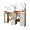 Cama de Apartamento, Cama de Hierro para Dormitorio Universitario, Dormitorio para Unidad de Personal, Litera con Almacenamiento Integrado, Litera Escolar con Escritorio Debajo