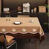 Toalha de Mesa Vintage Maillard 2026 Novo Modelo, Toque de Luxo Leve de Alta Qualidade, Sem Lavagem, Impermeável, à Prova de Óleo, Toalha de Mesa para Sala de Jantar com Senso de Ambiência