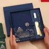 Cuaderno de Negocios A5 Tendencia Nacional Caja de Regalo Set Estilo Chino Palacio Imperial Bloc de Notas Personalizable con Impresión de Logo Planificador