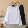 Camiseta Elegante de Manga Larga sin Hombros para Mujer, Talla Grande 100kg, Nueva para Principios de Otoño, Color Sólido, Camiseta Base 8027
