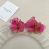 Brincos de Flor de Renda Doces Elegantes Moda High-end Girly Brincos Exagerados Joias Explosivas de Celebridade da Internet