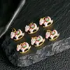 Accesorios de gota de Troya azul quemado antiguo bañados en oro y plata S925, originales, de bricolaje, estilo chino, pequeños accesorios de estilo nacional que combinan con todo.