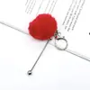 Llavero de Bola de Pelo con Cuentas de Nuevo Estilo Colgante Lindo de Peluche Mosquetón Langosta Metálica Color Galvanizado Hebilla de Cuentas