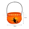 Pote de Abóbora de Halloween Transfronteiriço Decoração de Halloween Balde de Bruxinha Fantasma Olhos Triangulares Pote para Armazenamento de Doces de Abóbora