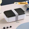 Lonchera sellada de plástico de grado alimenticio con cubiertos, adecuada para estudiantes y oficinistas, portátil y de doble capa para empacar comidas