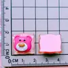 Oso de Fresa Transparente Cabeza de Fresa Pasador de Fresa Cuerda para el Cabello Agarre Funda para Teléfono Pegamento de Crema DIY Parche Decorativo de Resina