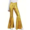 Modelo de Comercio Exterior 2026 Pantalones de Cola de Pez con Estampado de Serpiente Europeo y Americano para Mujer, Pantalones Acampanados de Cintura Alta para Actuación en Escenario, Pantalones Largos Brillantes de Cuero Ajustados
