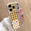 Adecuado para iPhone 17 Color Cuadros Puntos Funda Blanda Piel para Teléfono 18 Pro/16/13 Elegante 14 Pro Nicho