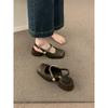 Zapatos Mary Jane franceses de alta gama con punta cuadrada pulida y tacón grueso, sandalias de mujer, zapatos retro para ir al trabajo.