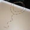 Colar Europeu e Americano Transfronteiriço com Franja em Forma de Coração Cravejada de Diamantes e Formato Y, Corrente de Clavícula de Luxo Leve e de Alta Qualidade, Corrente de Suéter da Moda Personalizada