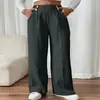2026 Moda Femenina Transfronteriza Nueva Pantalones Casuales Fluidos Largos Hasta el Suelo Cintura Alta Sueltos Pantalones Rectos Elegantes para Mujer