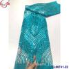 Malha de Base com Padrão de Posicionamento Completo Bordada com Lantejoulas Saia de Baile Transparente Tecido Lantejoulas Renda