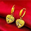 Pendientes de Borla de Hoja con Cuentas de Transferencia de Estilo Xiaohongshu Flor Antigua Pendientes para Mujer Pendientes de Corazón de Durazno Suministro en Vivo Venta al por Mayor