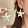 Pendientes de Flor Tejida Estilo Resort Vacacional Romano para Mujer, Clips para Orejas, Pendientes Elegantes de Gama Alta, Clavos Exagerados de Playa