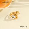 Anillo de Zirconia de Moda Estilo Ins Transfronterizo Otoño e Invierno Nuevo Exquisito Lujo Accesible Acero Inoxidable de Gama Alta Joyería de Mano Venta Directa