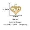 Cor Dourada 14K Cobre Conservador de Cor Pingente Liso Coração Estrela Acessórios para Colar DIY Nicho Simples Joias Artesanais Materiais